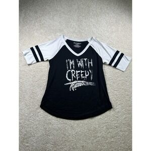 Stranded Womens Size XL‎ Black Graphic Tshirt "I'M With Creepy"